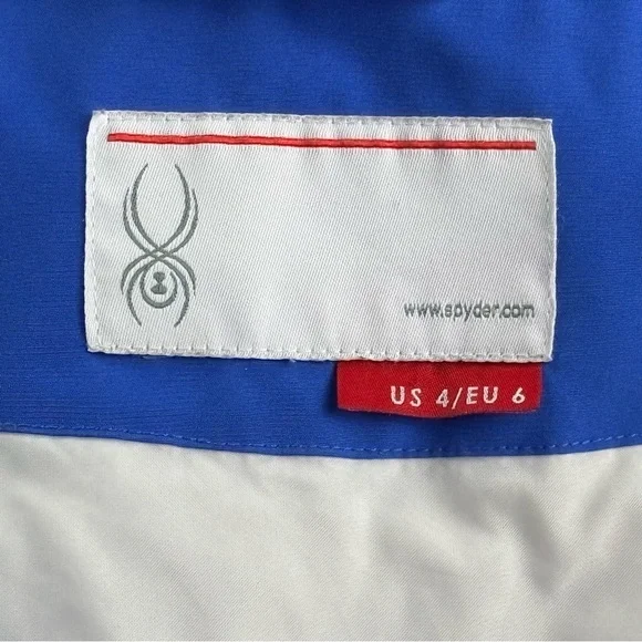 Spyder Jacket Women’s 4 Spring Full Zip Hooded Performance Lined Gorp White Blue - Picture 5 of 16